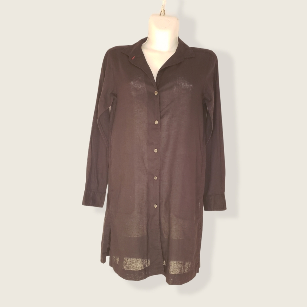 Uniqlo black mini dress linen/cotton